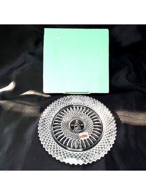 VTG Fostoria Avon 92nd Anniversary Lead Crystal Plate 1978 American Original Box